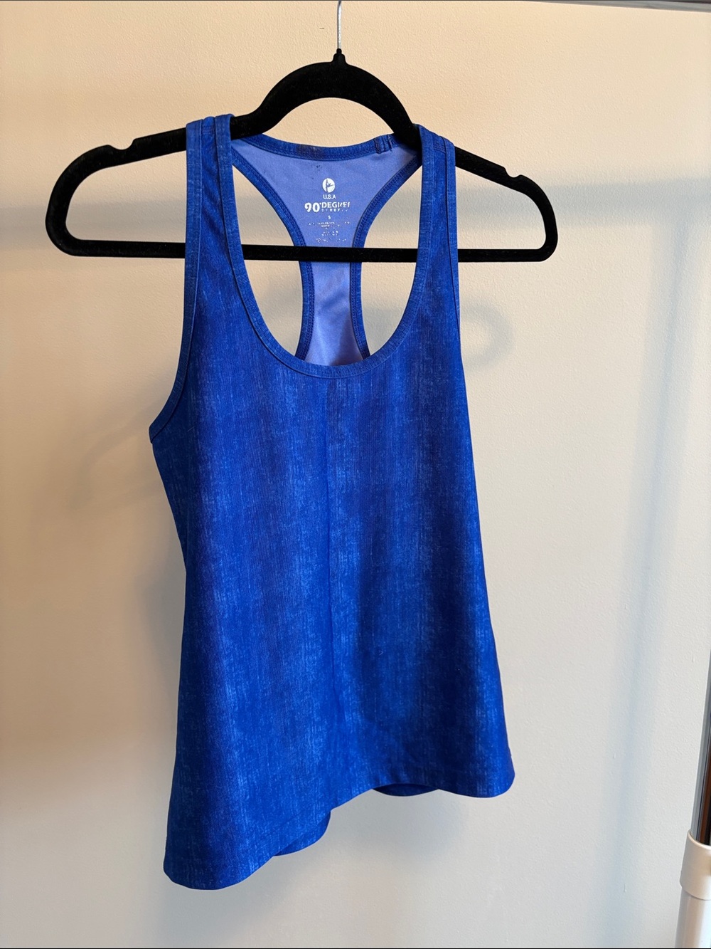 90 Degree By Reflex Deep Blue Racerback Stretch Yoga/Workout Tank Top